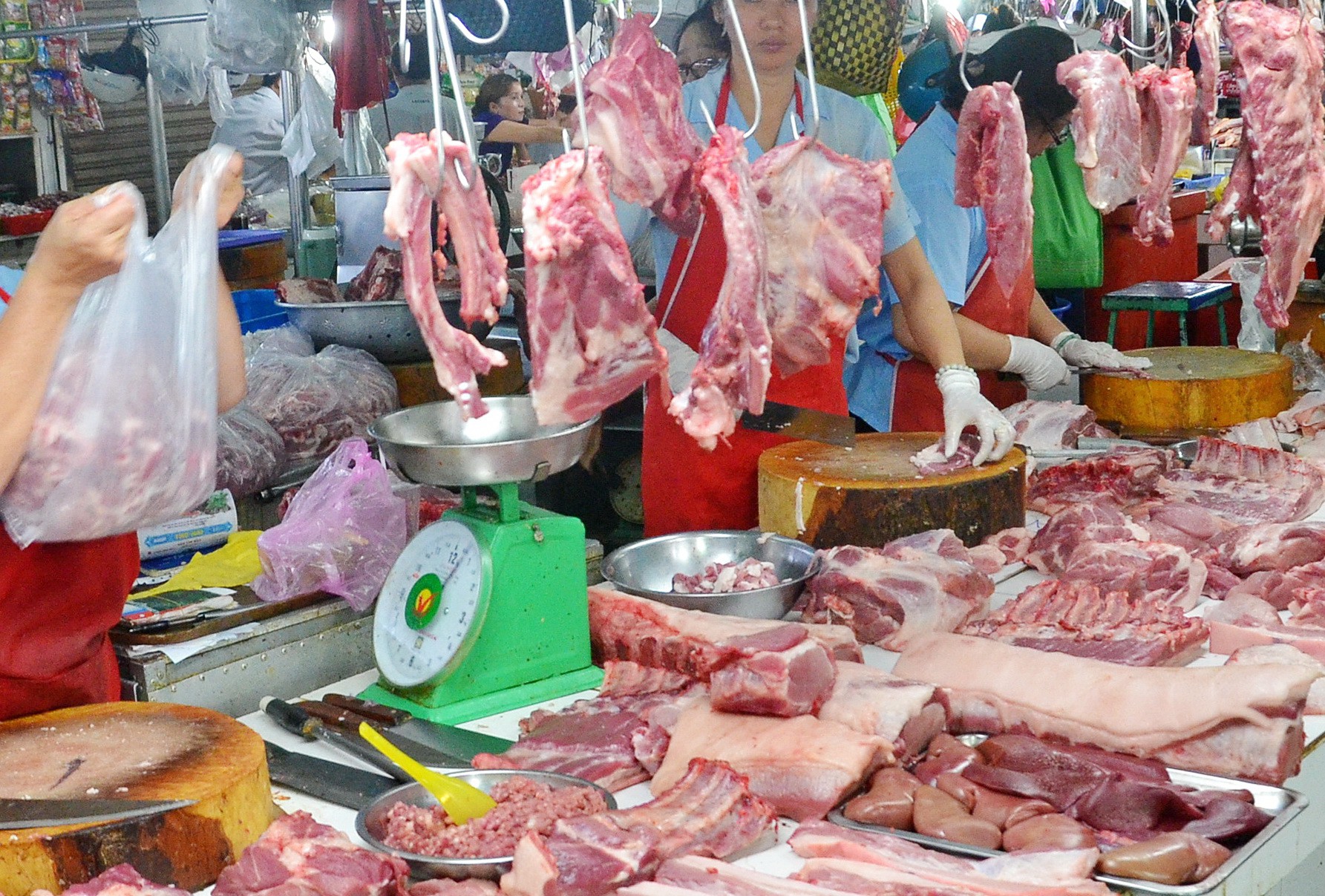Giá thịt lợn hơi trong nước tiếp tục giảm